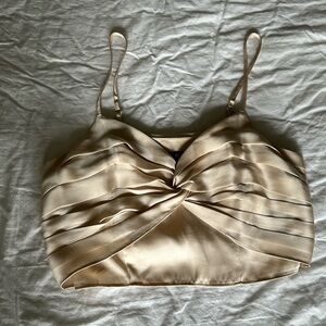 Express Satin Cropped Top With Adjustable Straps